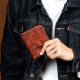 Slow time genuine leather neutral retro casual texture wallet