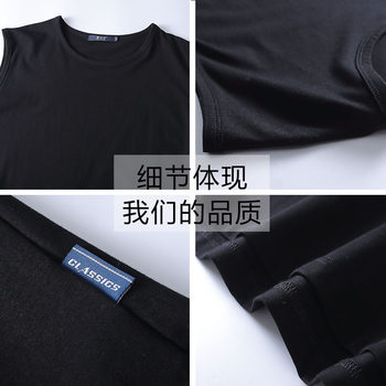 Fat Brother Summer Sweat Vest Men's Loose Bottoming Collarless Tight Solid Color Solid Large Size Vest PGG16A298