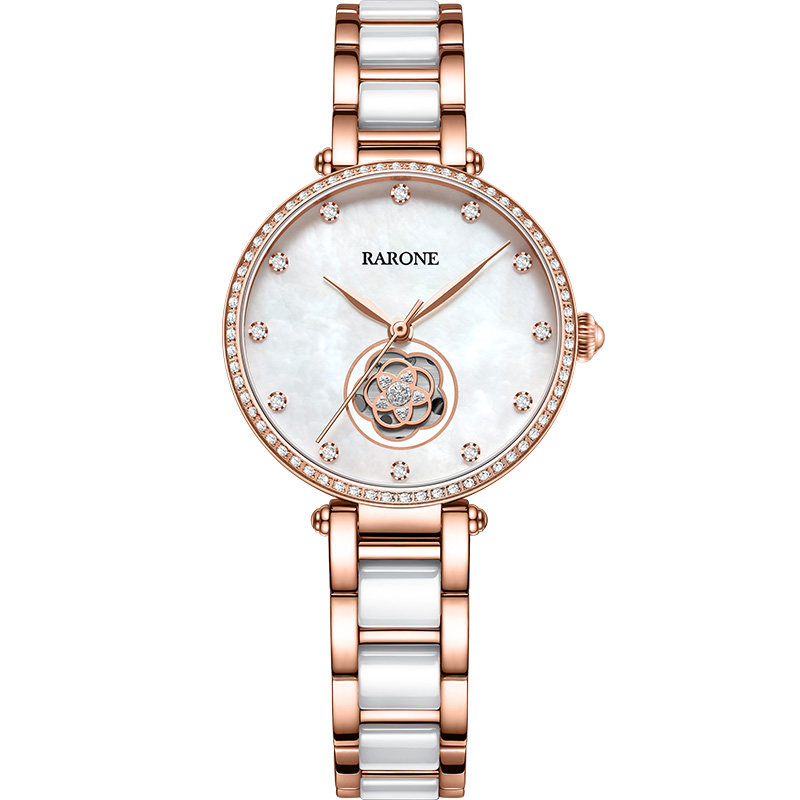 雷诺2020新款女士正品山茶花间女表 雷诺手表国产腕表