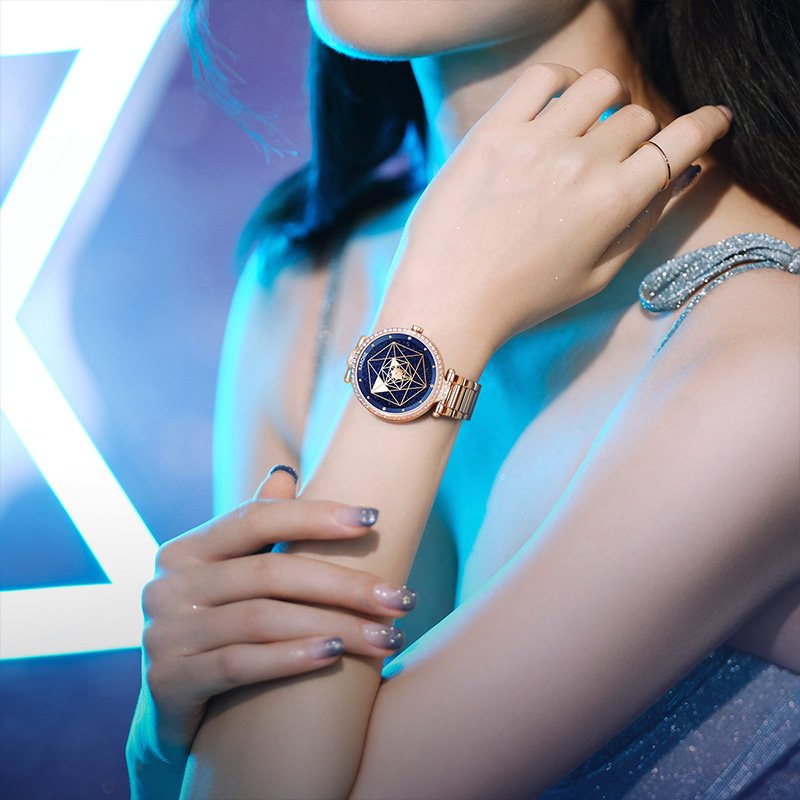 Rarone雷诺六芒星女士手表时尚石英表防水女表轻奢小众国产腕表