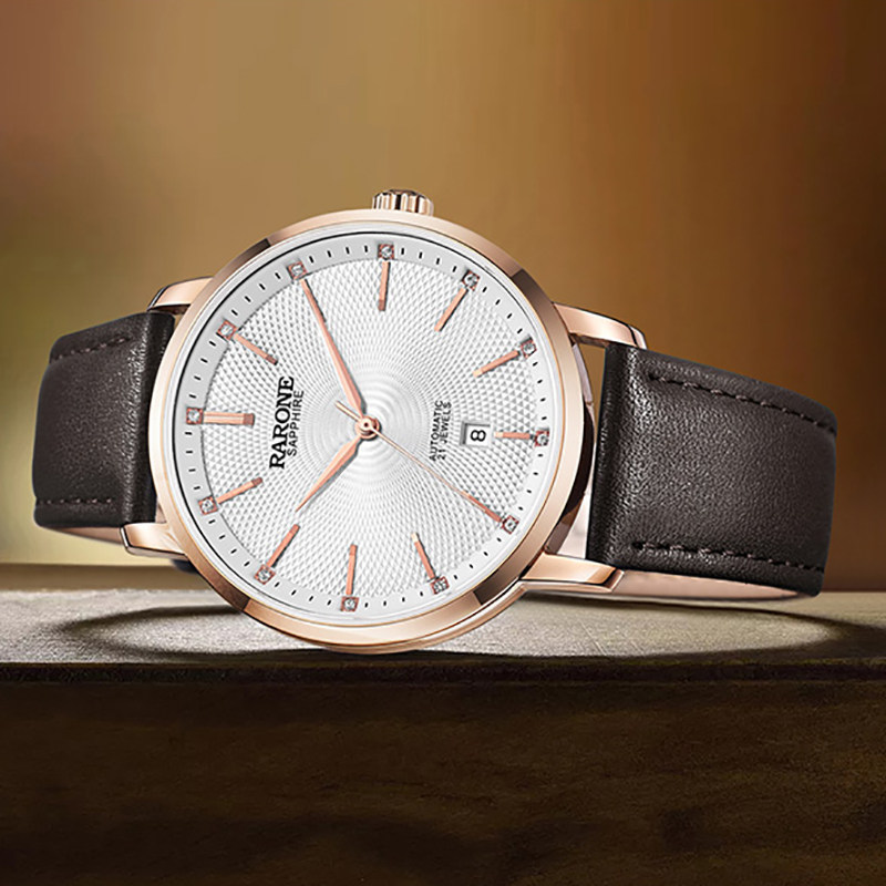 【商场同款】Rarone雷诺男机械全自动皮带手表防水男士腕表潮流