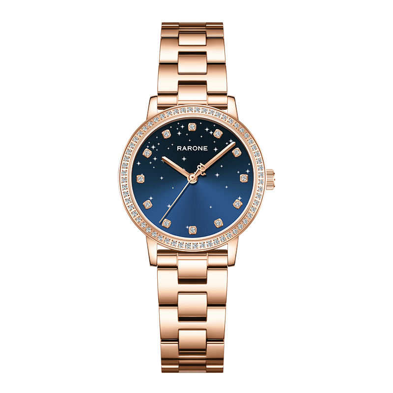 Rarone雷诺手表女满天星女士手表时尚石英女表轻奢小众国产腕表