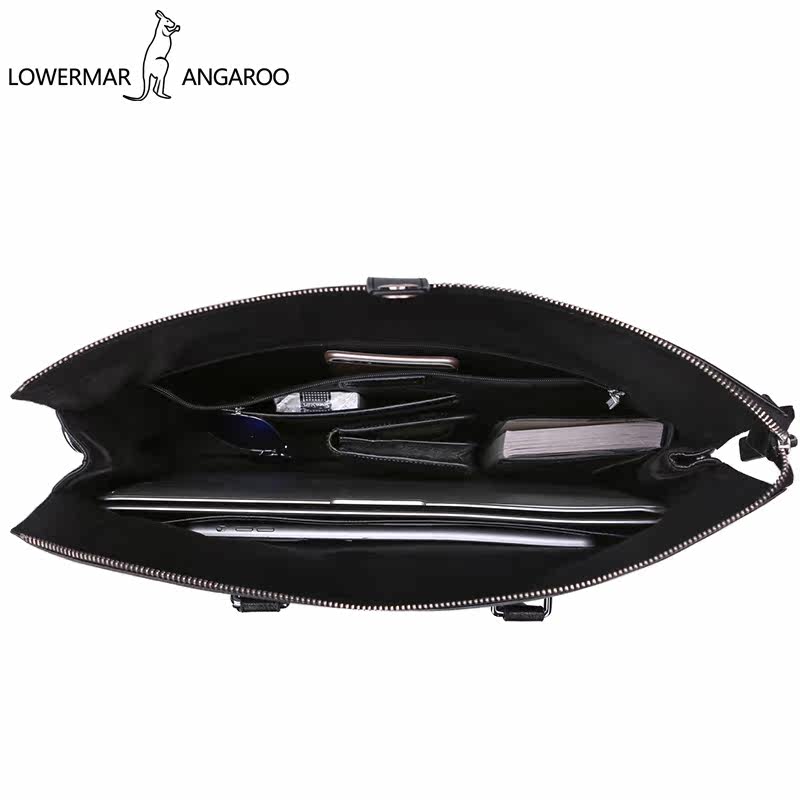 路尔玛袋鼠牛皮商务横款手提包 益程箱包男士包袋