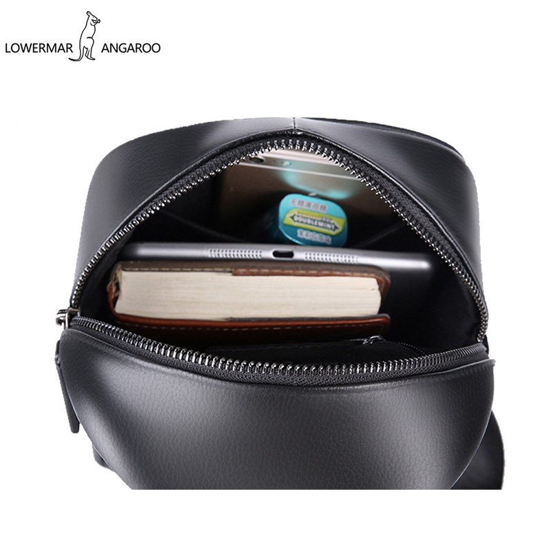 路尔玛袋鼠胸包男真皮韩休闲斜跨包 益程箱包男士包袋