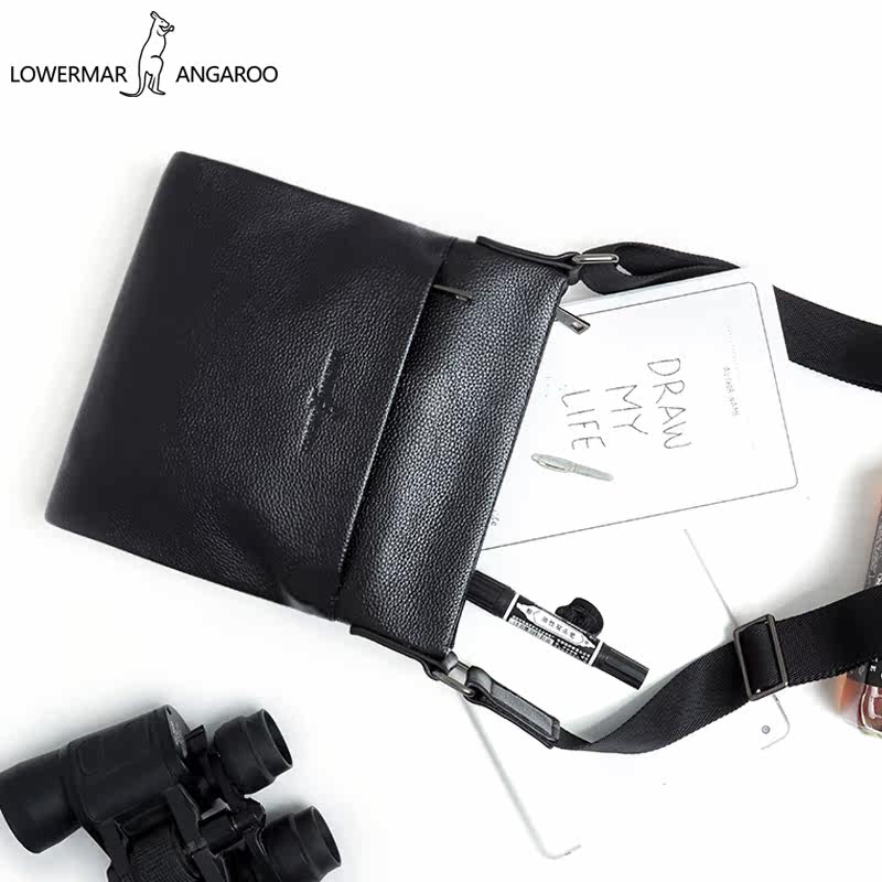 路尔玛袋鼠真皮单肩包男潮男士包包 益程箱包男士包袋