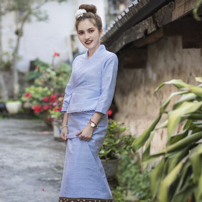 云南西双版纳傣族服装秋冬款美容院工作服泰式风情服装 西景傣服饰 淘优券