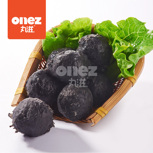 丸滋 墨鱼贡丸 墨鱼丸 火锅丸子关东煮食材墨鱼花枝丸160g 6枚入 - 图1
