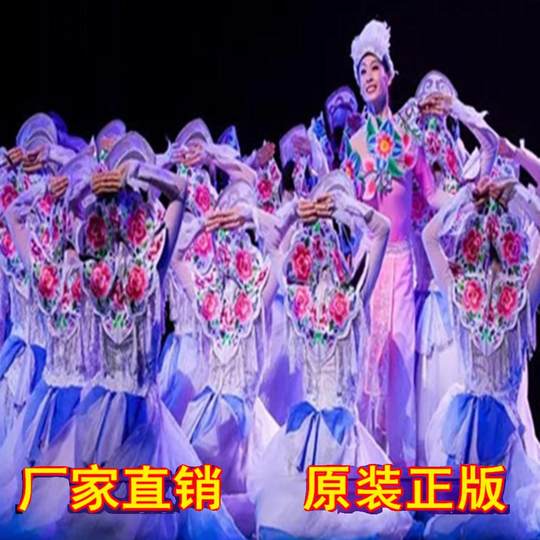 中国舞蹈荷花奖云上女士羌族舞台表演演出服装成人少数民族大摆裙