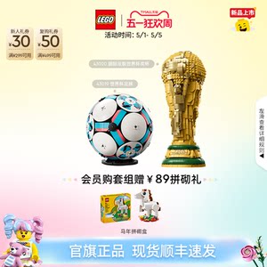 乐高官方旗舰店正品43019世界杯赛事足球积木儿童玩具球迷礼物