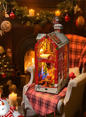 手工粘贴拼装微缩模型圣诞装饰品纪念节日礼品diy小屋摆件3D立体