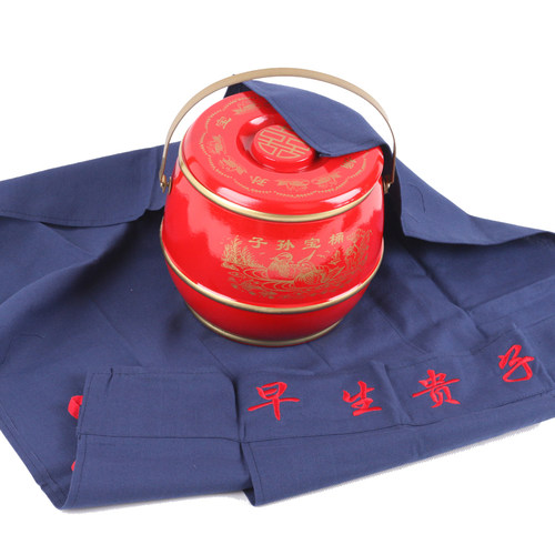 结婚青布围裙青尿布新娘陪嫁子孙包青布皮青布包袱布包袱皮包马桶 - 图3