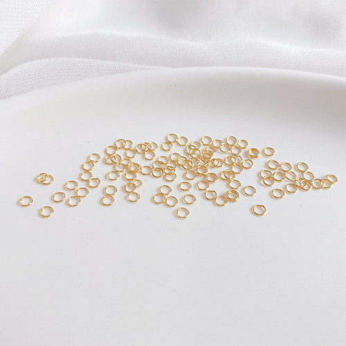 14K包金保色钛钢极细小开口圈单圈手工diy手链项链收尾连接圈材料 - 图1