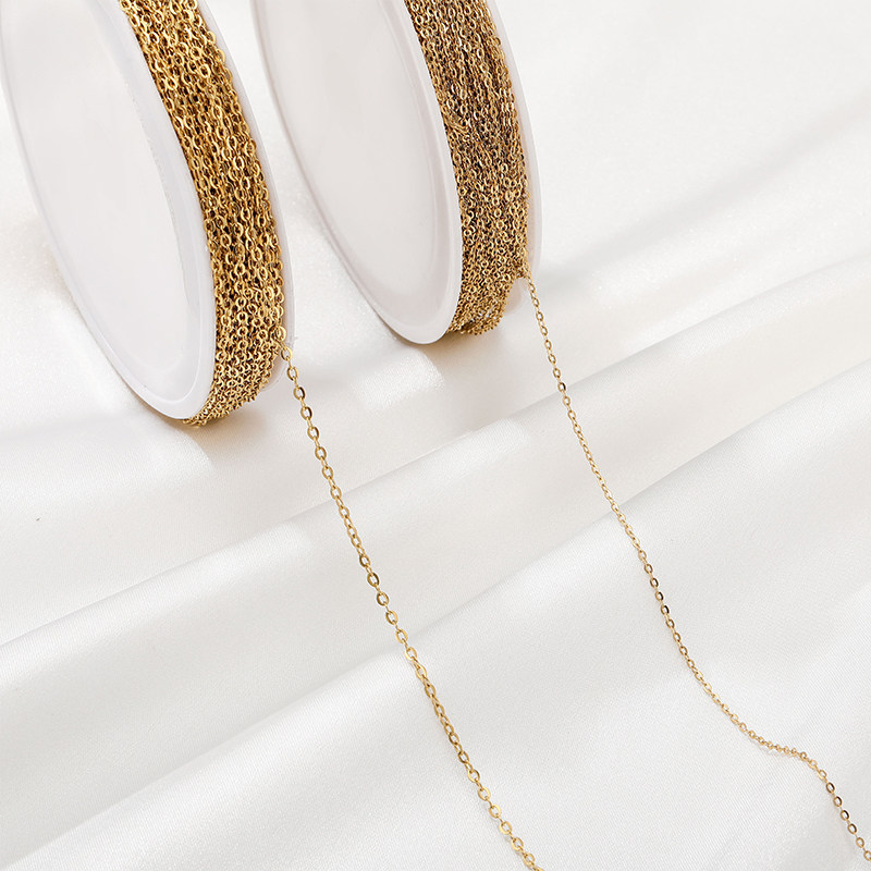 钛钢保色O字链侧身链散链真空镀18K金手工diy手链项链延长链配件,淘宝优惠券,粉丝福利购,淘宝优惠卷