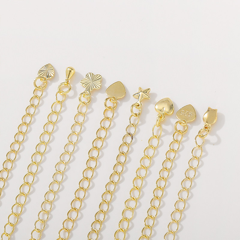 14K包金保色五角星爱心水滴尾链diy手工手链项链弹簧扣延长链配件,淘宝优惠券,粉丝福利购,淘宝优惠卷
