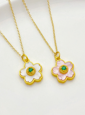 古法金瓣花桃花吊坠diy配件