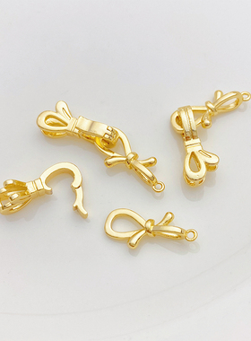 14K包金蝴蝶结卡扣项链连接扣