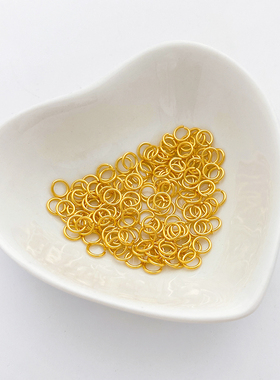 S925纯银镀18K金色保色开口圈