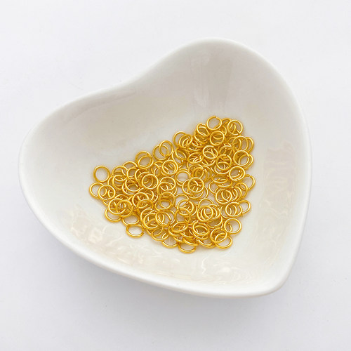 S925纯银镀18K金色保色开口圈单圈diy手链项链饰品连接圈材料配件 - 图1
