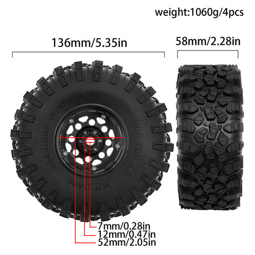 RS红蜘蛛美嘉欣1/8H8P烈马YK4083易控AXIAL毒蜥AXP8轮毂+轮胎R389 - 图0