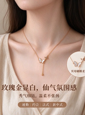 【蝶赴美好】轻奢项链女简约时尚锁骨链精致配饰礼品小众清新气质