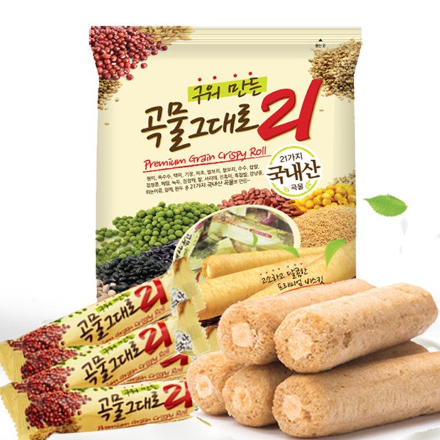 Everland cereal bars and brown rice rolls imported from South Korea