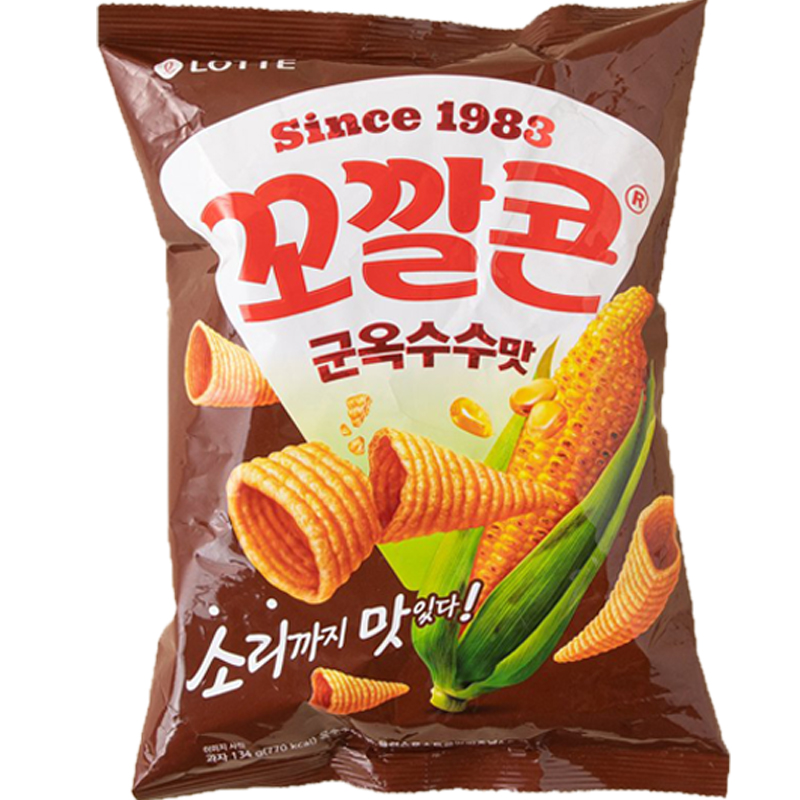 韩国进口零食乐天脆脆角67g香浓烤玉米味膨化食品休闲小吃 - 图3