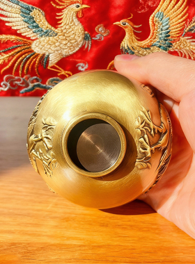 黄铜金鸡报鸣百福缸聚宝盆