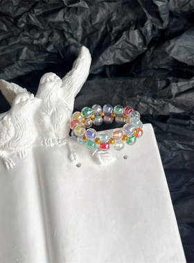 复古手作米珠编织项链手链戒指女