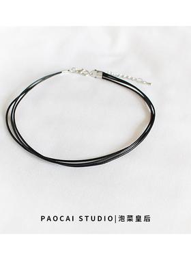 纤细三素圈！原创手作项链女锁骨链颈链项圈短款颈带简约韩国饰品