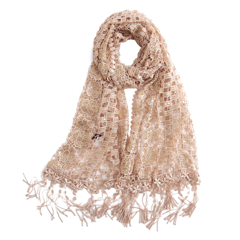 长款镂空蕾丝丝巾配晚礼服的旗袍披肩围巾女春季2025新款薄款纱巾,淘宝优惠券,粉丝福利购,淘宝优惠卷