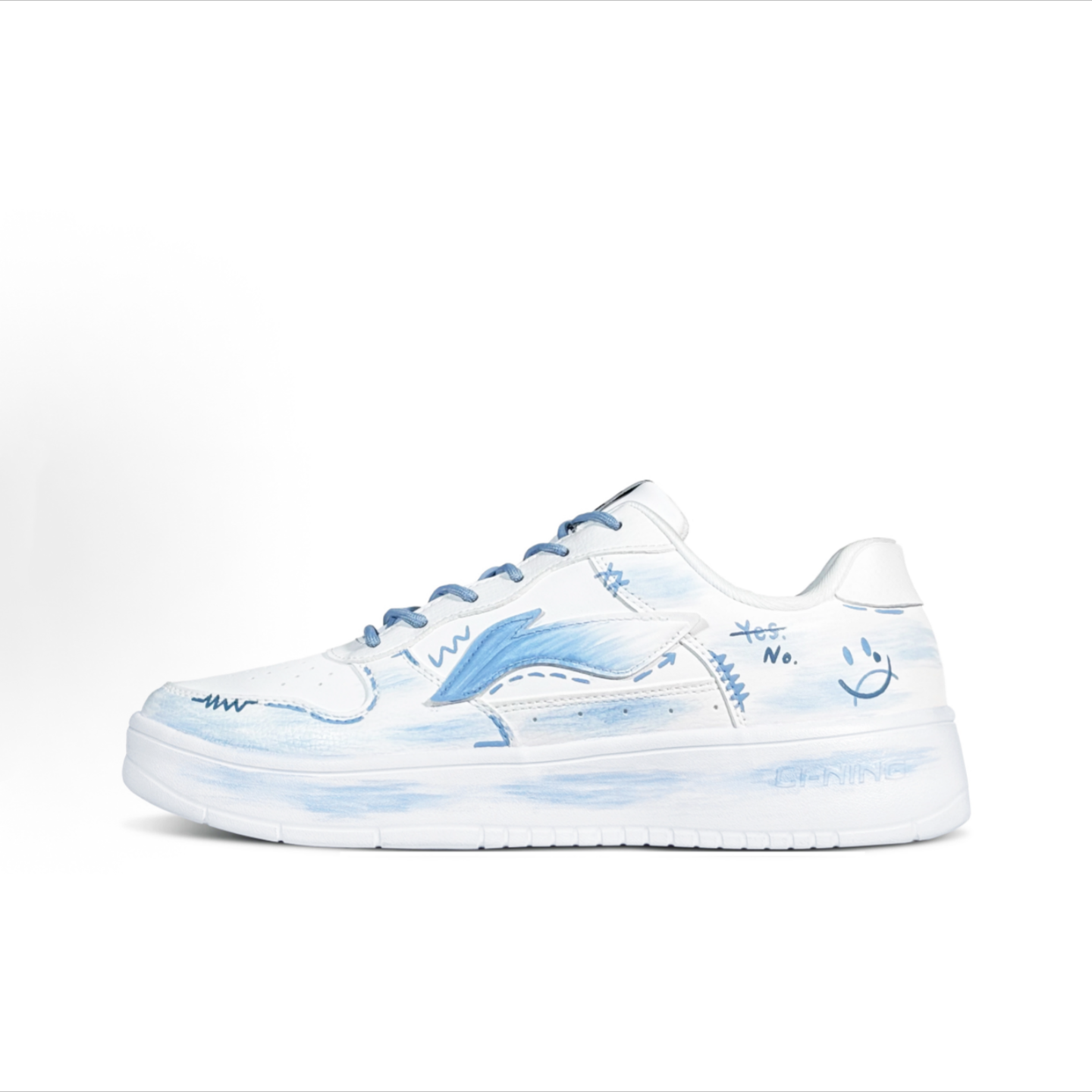 球鞋定制 LiNing李宁 浮舟 星空苍穹 潮流百搭男女浅蓝低帮板鞋,淘宝优惠券,粉丝福利购,淘宝优惠卷