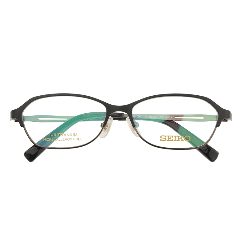 精工近视纯钛眼镜框女光学架商务白领气质配成品显薄实体店HC2018