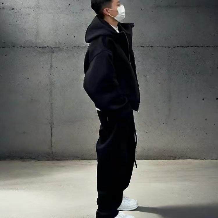 秋冬加绒加厚套装男款连帽卫衣卫裤抗起球高级感休闲运动两件套潮,淘宝优惠券,粉丝福利购,淘宝优惠卷