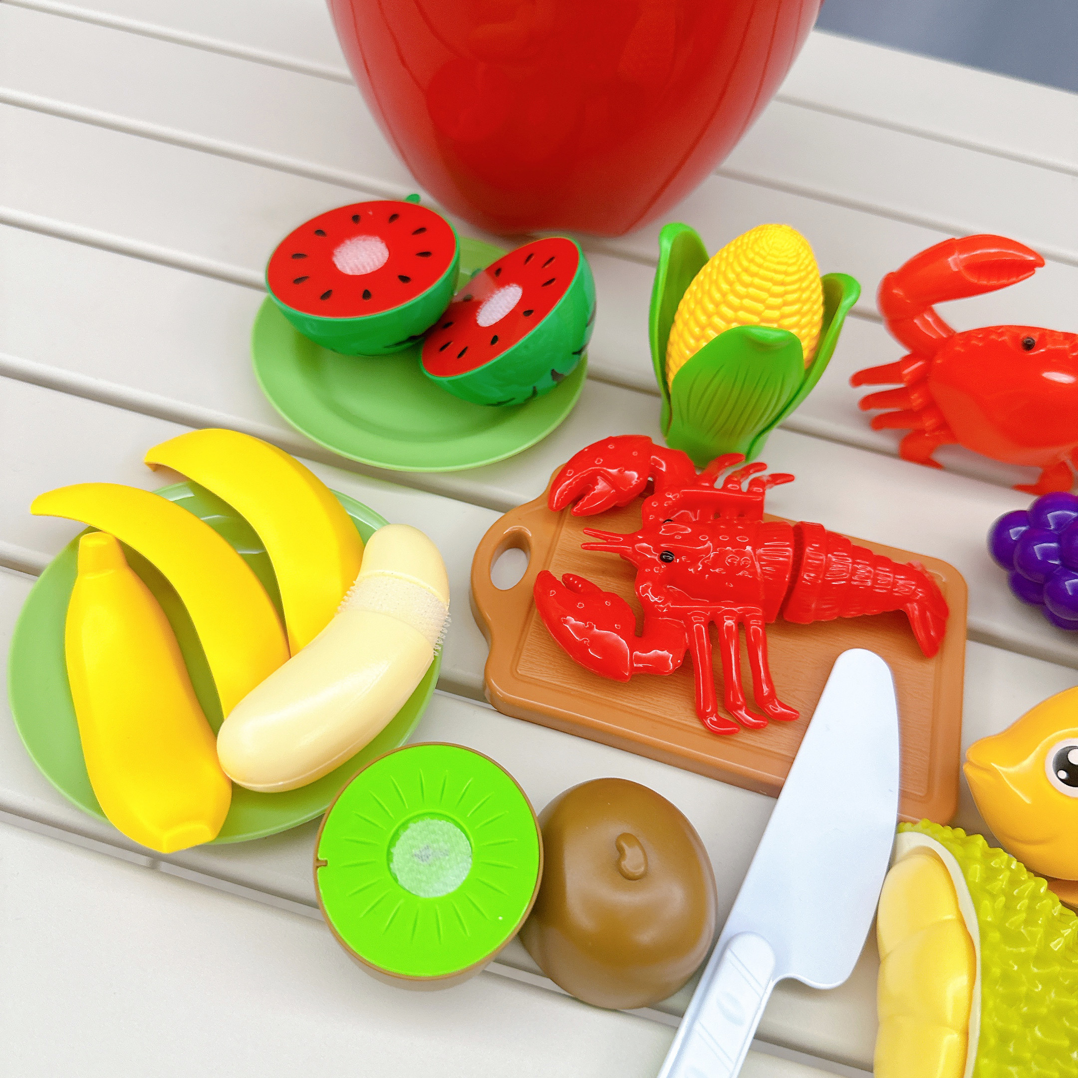 儿童仿真水果蔬菜切切乐苹果收纳盒可剥皮榴莲螃蟹食物厨房玩具,淘宝优惠券,粉丝福利购,淘宝优惠卷