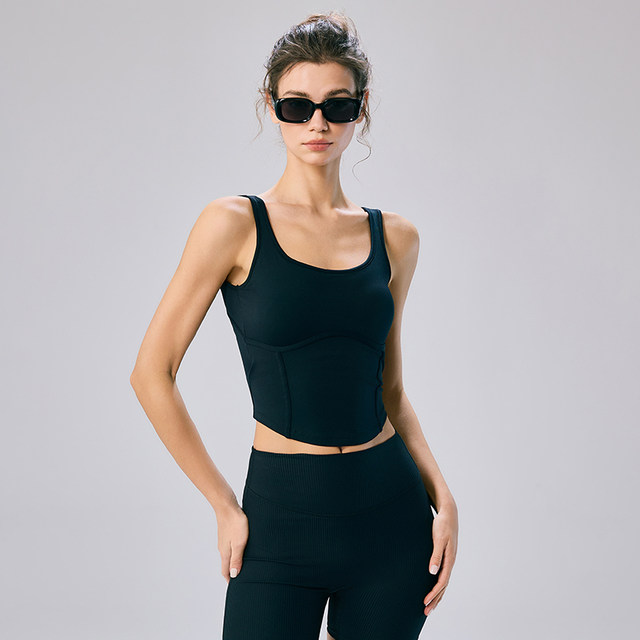 Choc girls new sun protection sports bra women's belly yoga wear vest running shockproof push-up fitness bra