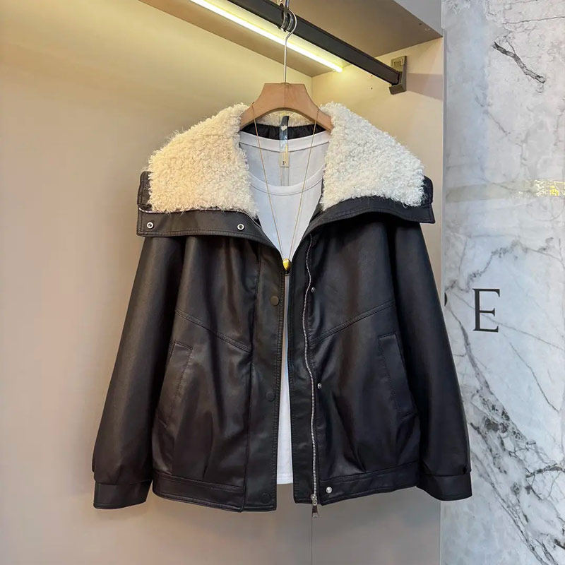 胖MM加肥毛毛大翻领皮外套大码女装冬季款欧洲站洋气宽松百搭上衣,淘宝优惠券,粉丝福利购,淘宝优惠卷