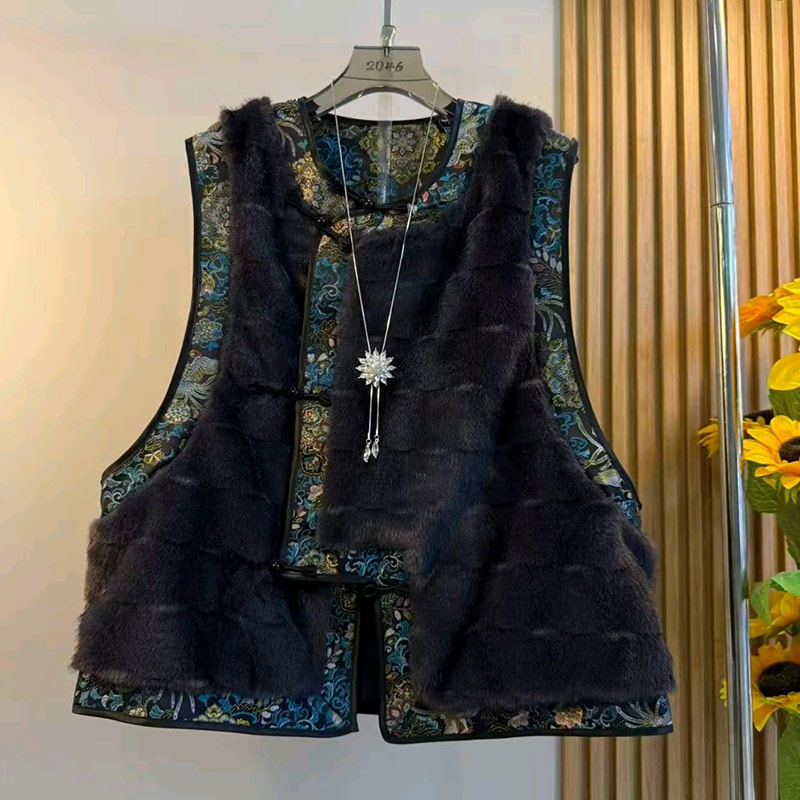 大码女装复古拼色花朵边盘扣毛毛马甲胖妹妹显瘦高领暗花长袖小衫,淘宝优惠券,粉丝福利购,淘宝优惠卷