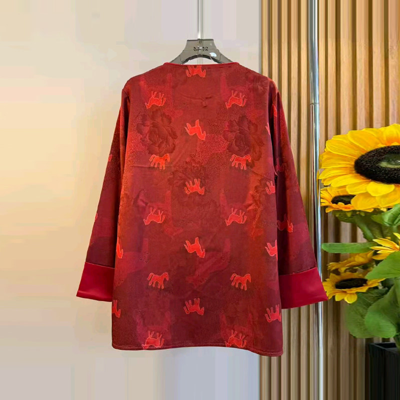 大码女装圆领挽袖新中式上衣胖妹妹2026新年款洋气复古风百搭小衫,淘宝优惠券,粉丝福利购,淘宝优惠卷