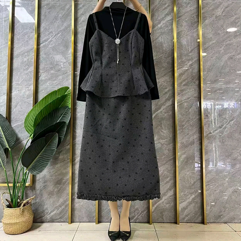 加大码女装收腰吊带背心半身裙胖妹妹气质轻熟风满身蝴蝶结两件套,淘宝优惠券,粉丝福利购,淘宝优惠卷