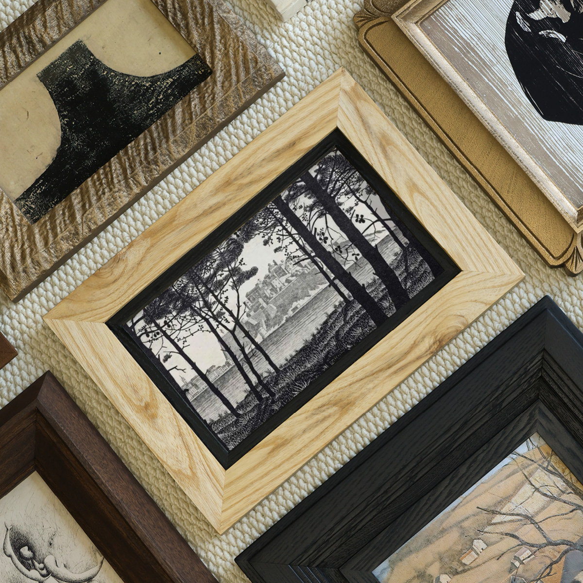 空合 现代原木复古高级感客厅【马】装饰画中古风餐厅玄关挂画,淘宝优惠券,粉丝福利购,淘宝优惠卷