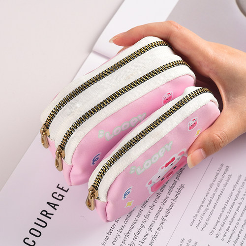 卡通双层硬币包大容量便携零钱包可爱小巧零钱袋钥匙多功能收纳包 - 图2