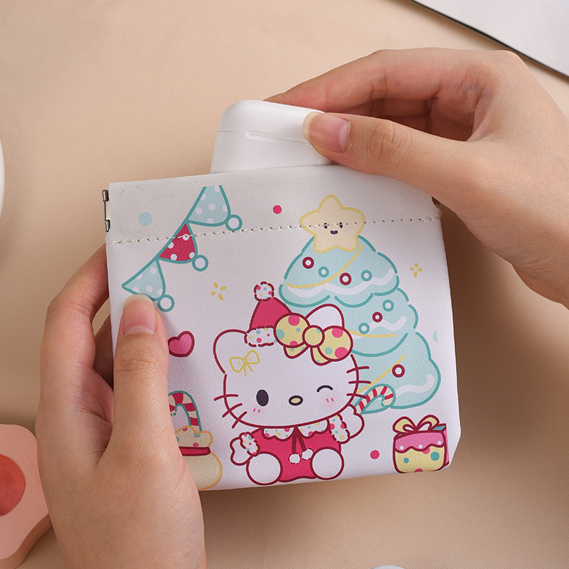 可爱圣诞帕恰狗弹片收纳包印花化妆兜新款口红包钥匙收纳袋便携式,淘宝优惠券,粉丝福利购,淘宝优惠卷