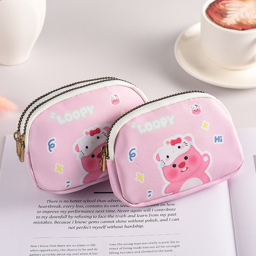 卡通双层硬币包大容量便携零钱包可爱小巧零钱袋钥匙多功能收纳包 - 图1