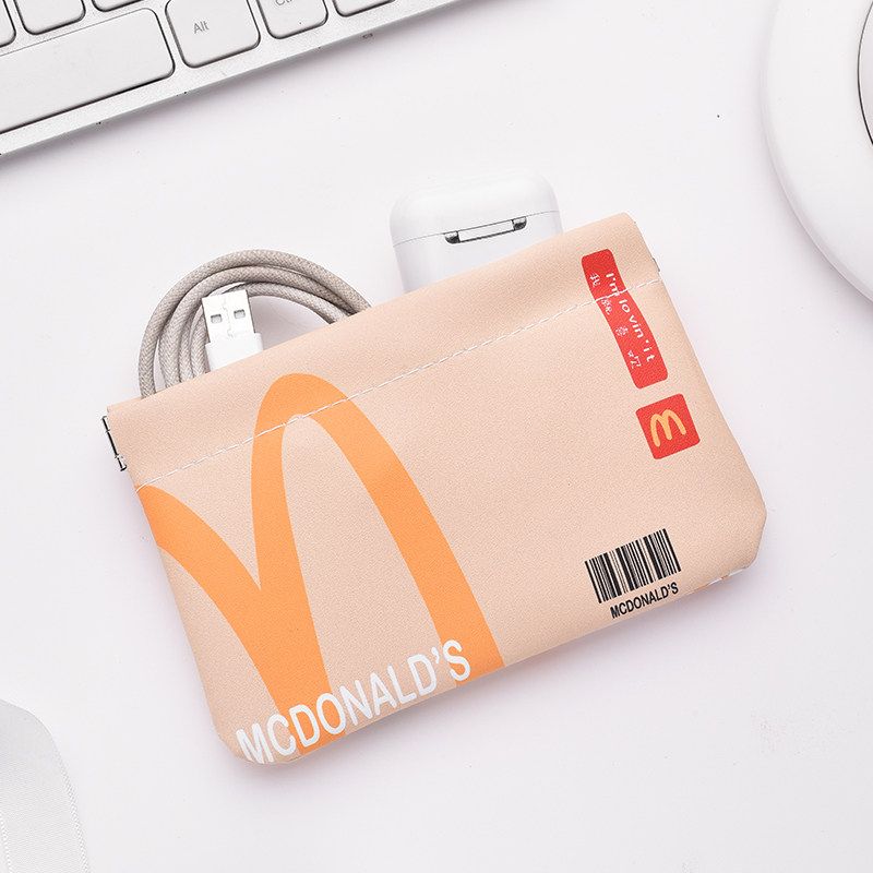 「M记麦麦」麦门弹片收纳包自动闭合数据线收纳袋口红便携收纳袋,淘宝优惠券,粉丝福利购,淘宝优惠卷
