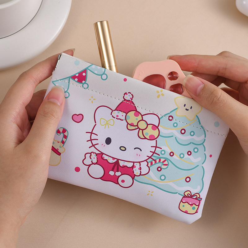 可爱圣诞帕恰狗弹片收纳包印花化妆兜新款口红包钥匙收纳袋便携式,淘宝优惠券,粉丝福利购,淘宝优惠卷