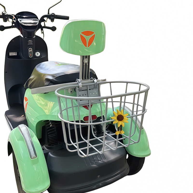 Electric vehicle backrest enlarged rear hanging basket
