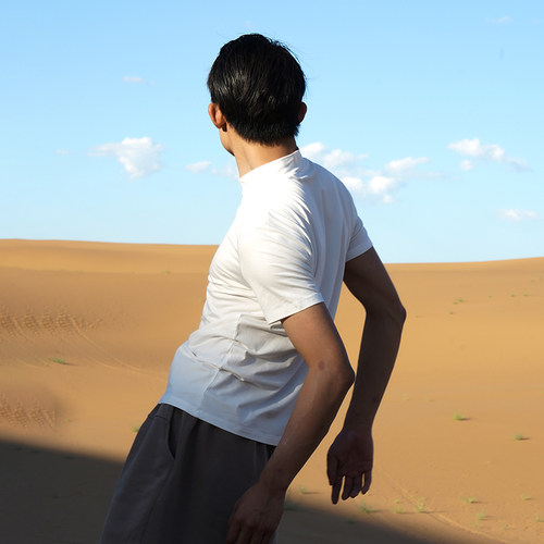 涂一TE607现代舞蹈练功服男士黑色小高领修身T恤基训芭蕾古典短袖 - 图1