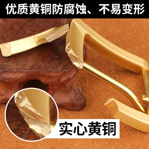 高端男士纯铜皮带扣子头 皮带头男腰带针扣扣头 手工全铜皮带扣头 - 图0