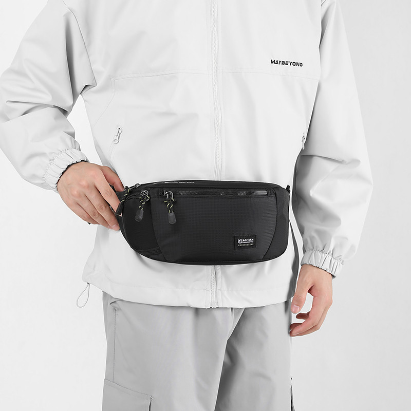 男款运动小背包2024新款时尚男士腰包胸包防泼水牛津布单肩斜挎包,淘宝优惠券,粉丝福利购,淘宝优惠卷