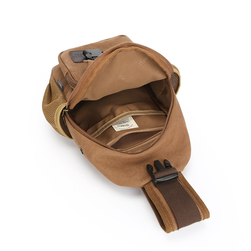 Canvas men's bag chest bag sports casual crossbody bag